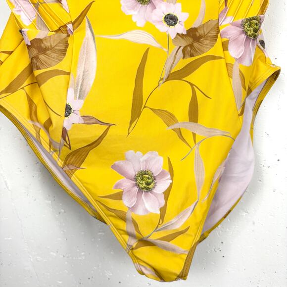 Ted Baker Womens Cabana Balconette Swimsuit Yellow Floral Removable Straps 12 - Picture 14 of 16